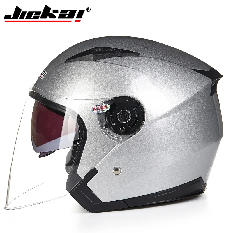 JIEKAI -512 Motorcycle double lens half helmet Cascos Para Moto Racing helmets ABS Helmet Moto Casque for Women/Men Casco Moto
