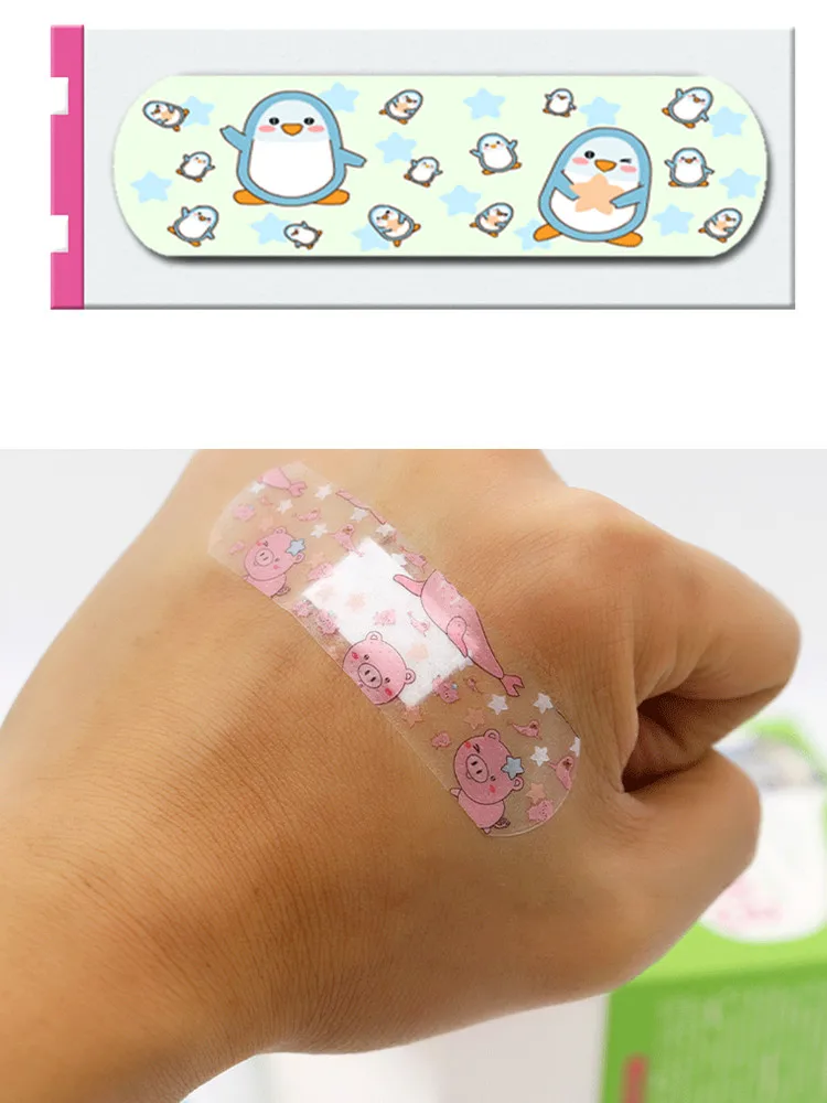 100pcs/lot Cute Cartoon Band Aid Hemostasis Adhesive Bandages First Aid Emergency Kit Wound Plaster For Kids