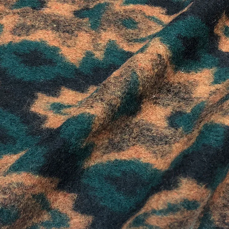 High-End Knitted Woolen Fabric with 3D Embroidery for Autumn Winter Faion Clothes Thi Elastic Knitwear Fabric