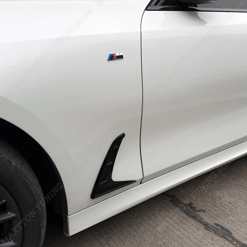 BMW 3 시리즈 G20 G21 318i 320i 330i M340i M340d 2019-2025 글로스 블랙 자동차 외부 사이드 바디 에어 아울렛 커버 펜더 트림