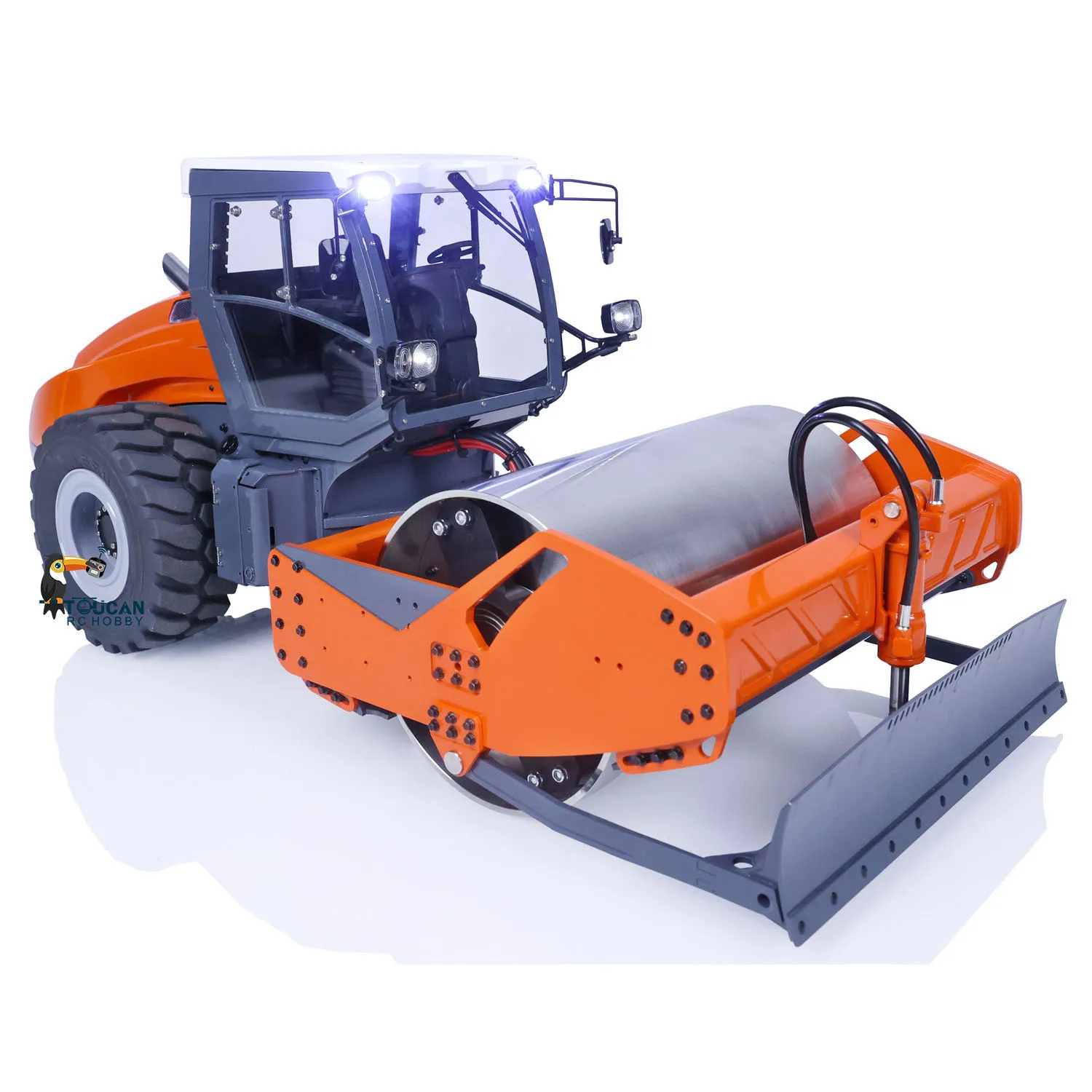 LESU 1:14 Hydraulic RC Road Roller Aoue-H13i Radio Control Engeerning TOUCAN Painted Orange Cars for Boys Outdoor Toys THZH1564 5