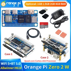 Orange Pi Zero 2 W 1GB 1.5GB 2GB 4GB Allwinner H618 Allwinner H618 Quad-core Cortex-A53 Mini PC with Wi-Fi5 + BT5.0 Support BLE