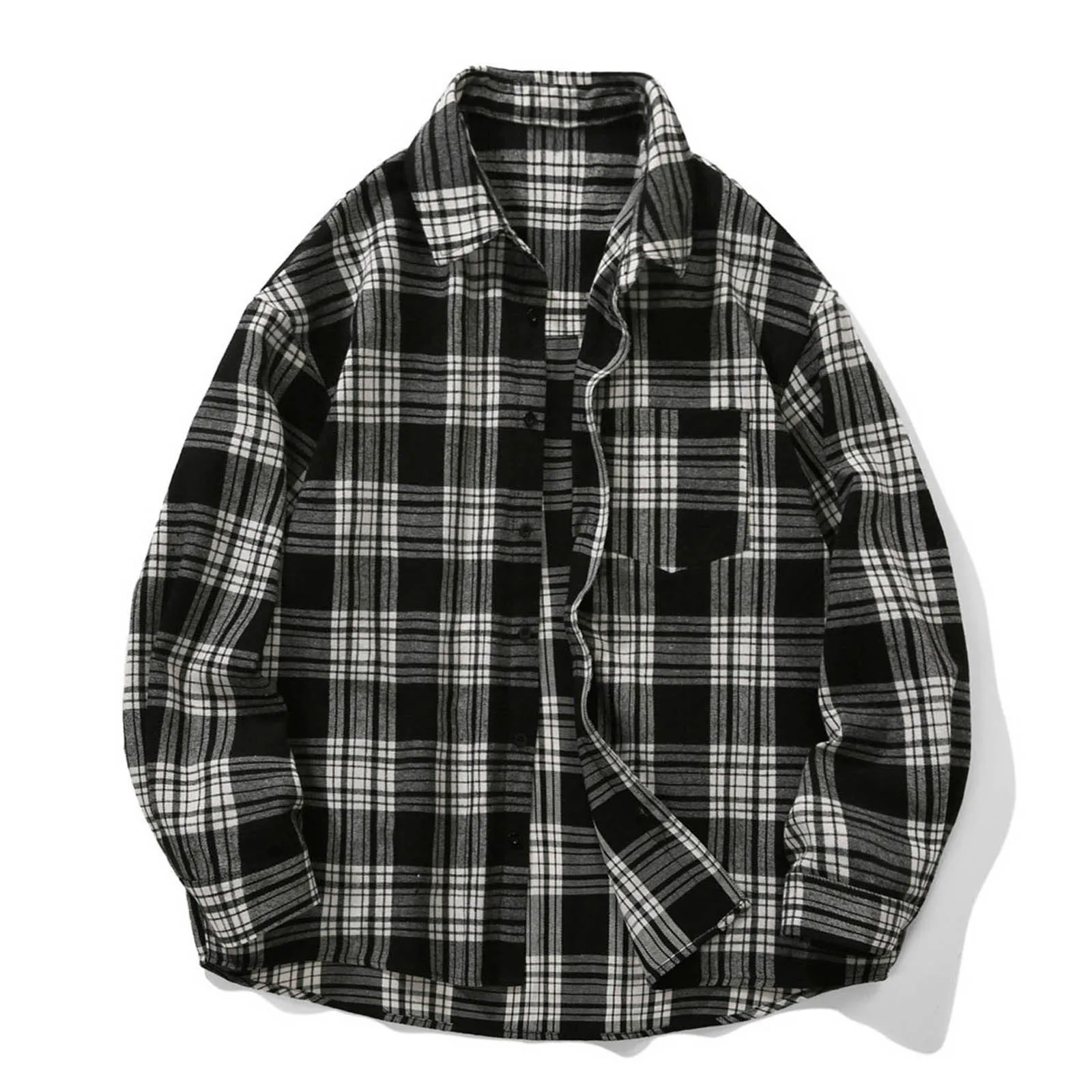 Camisas informales de manga larga a cuadros para hombre, ropa ajustada de estilo coreano de hierro, S-5xl, verano y otoño, venta de fábrica