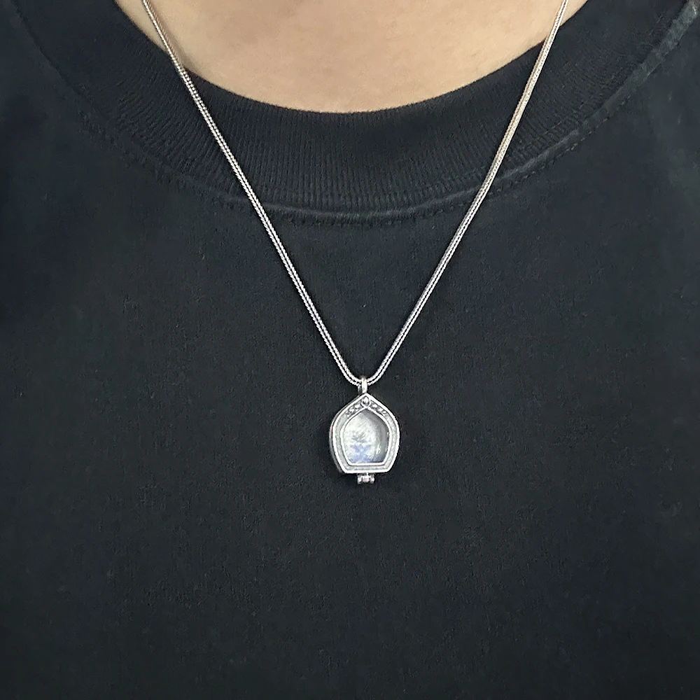 925 Sterling Silver Vintage Openable Locket Necklace for Women and Men Gawu Box Photo Frame Pendant Unisex Fine Jewelry