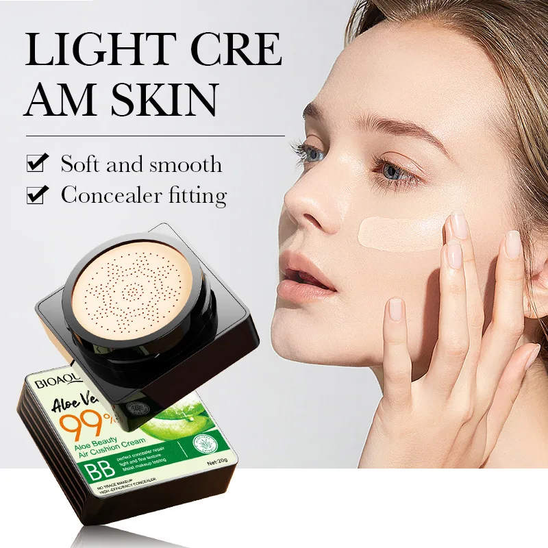 Cushion Foundation Aloe Air Cushion Foundation CC Cream Water Feeling Flawless BB Cream Moisturizing Oil Control Smooth Natural Concealer