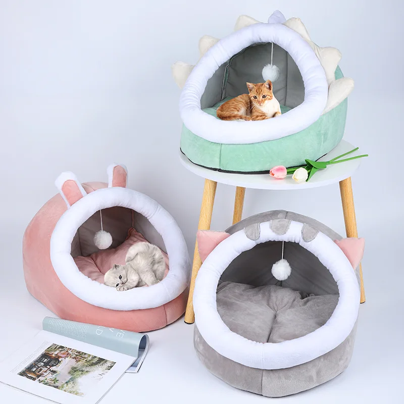 

Washable Plush Kennel for Cats and Dogs, Deep Sleep, Warm Bed, Tent, Cave, Pet Supplies, Comfortable, Winter, New
