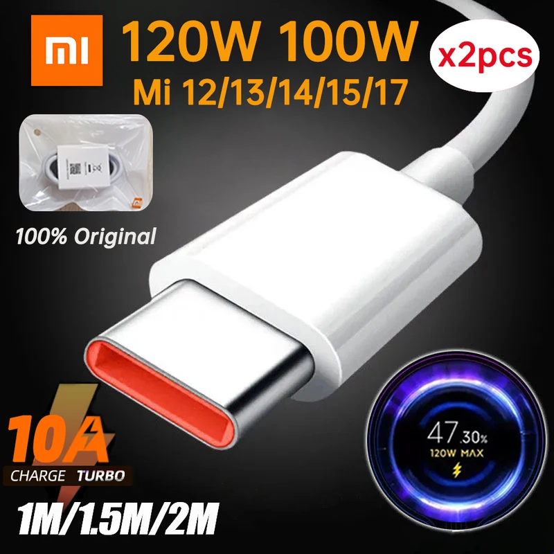XIAOMI Usb Type C Cable 120W 100W 90W 67W 45W Turbo Fast Charger Mi 17 15 14...