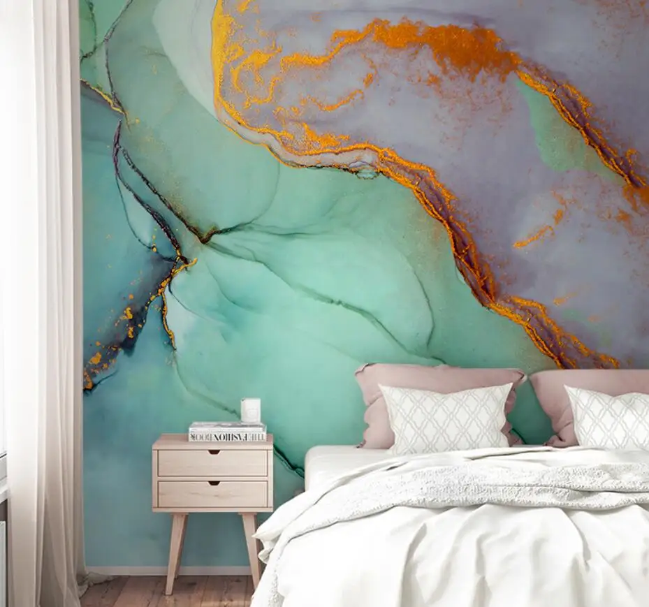 cinza fumaca marmore mural decoracao para casa 3d 01
