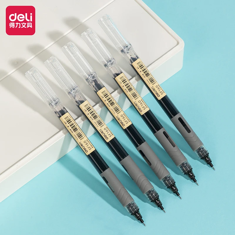 Deli 0.5mm 4pcs/8pcs Large Capacity Black Ink Gel Pen High-quality Pen Signing Pen School Supplies Office Pen Stationery