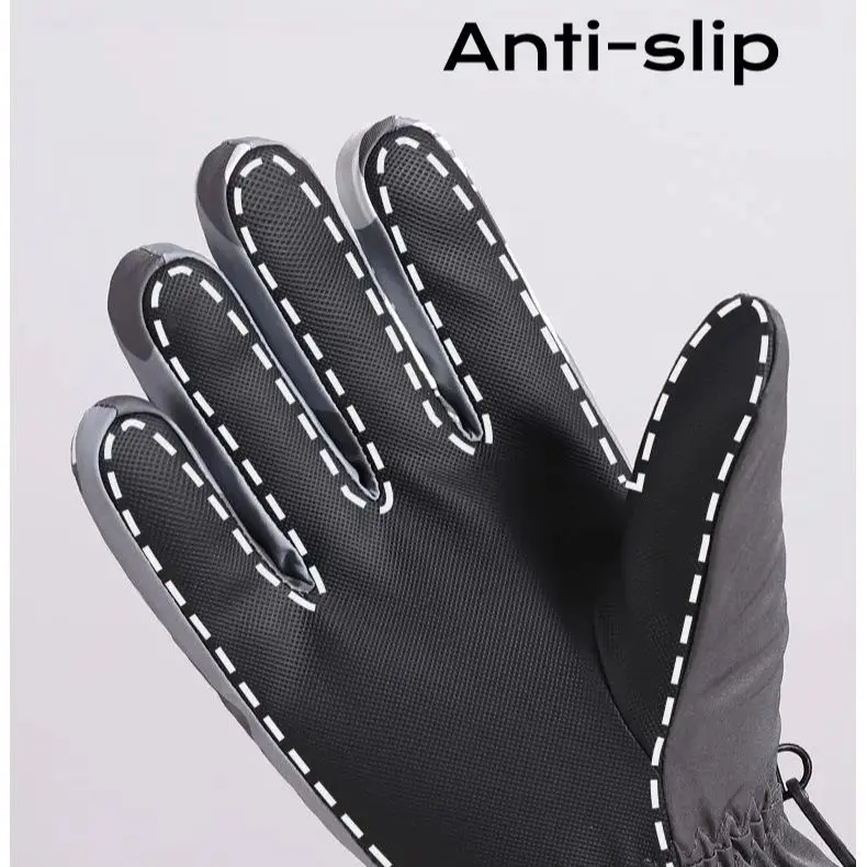 Ski Gloves Men's Winter Cotton Thickened Fleece Warm Windproof Cold Outdoor Cycling Car Waterproof Touch Screen Winter Soft 5