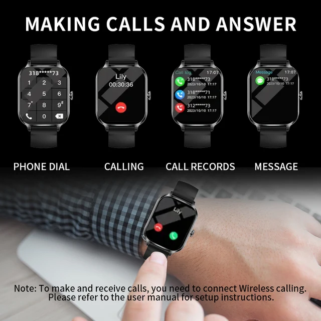 Smart Watch, Android IOS, Male/Women Watch, Call, Message Reminder, 2.01cm Large Screen Display, Exercise Steps and Fitness Exer 6