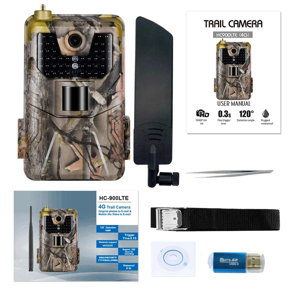 Live Video APP 4G Hunting Trail Camera HC900LTE 20MP 1080P Photo Traps 0.3S MMS/SMS/SMTP/FTP Wildlife Surveillance 44LED IP65 hunting trail camera trail camera