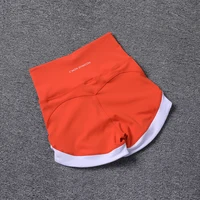 2024 New Color Contrast High Waist Sports Shorts Tight Elastic Peach Hip Training Fitness Yoga Hot Pants - Image 6