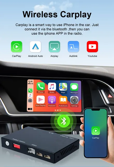 アウディ用AndroidAutoインターフェース,マルチメディアマップ,ミラー 