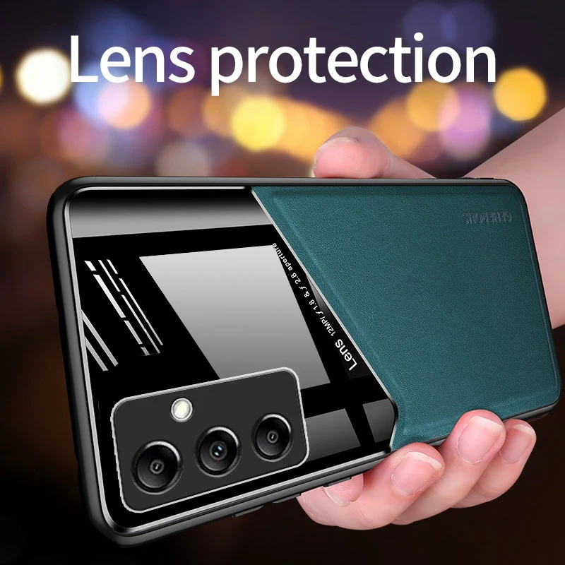Luxury Leather Magnetic Silicone Phone Protection Case