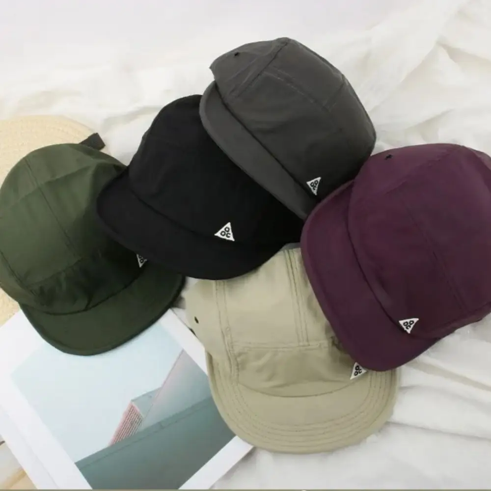 Adjustable Retro Quick-drying Short Brim Baseball Caps Summer Outdoor Sunscreen Casual Versatile 5-flap Tooling Camping Hat baseball cap sun hat