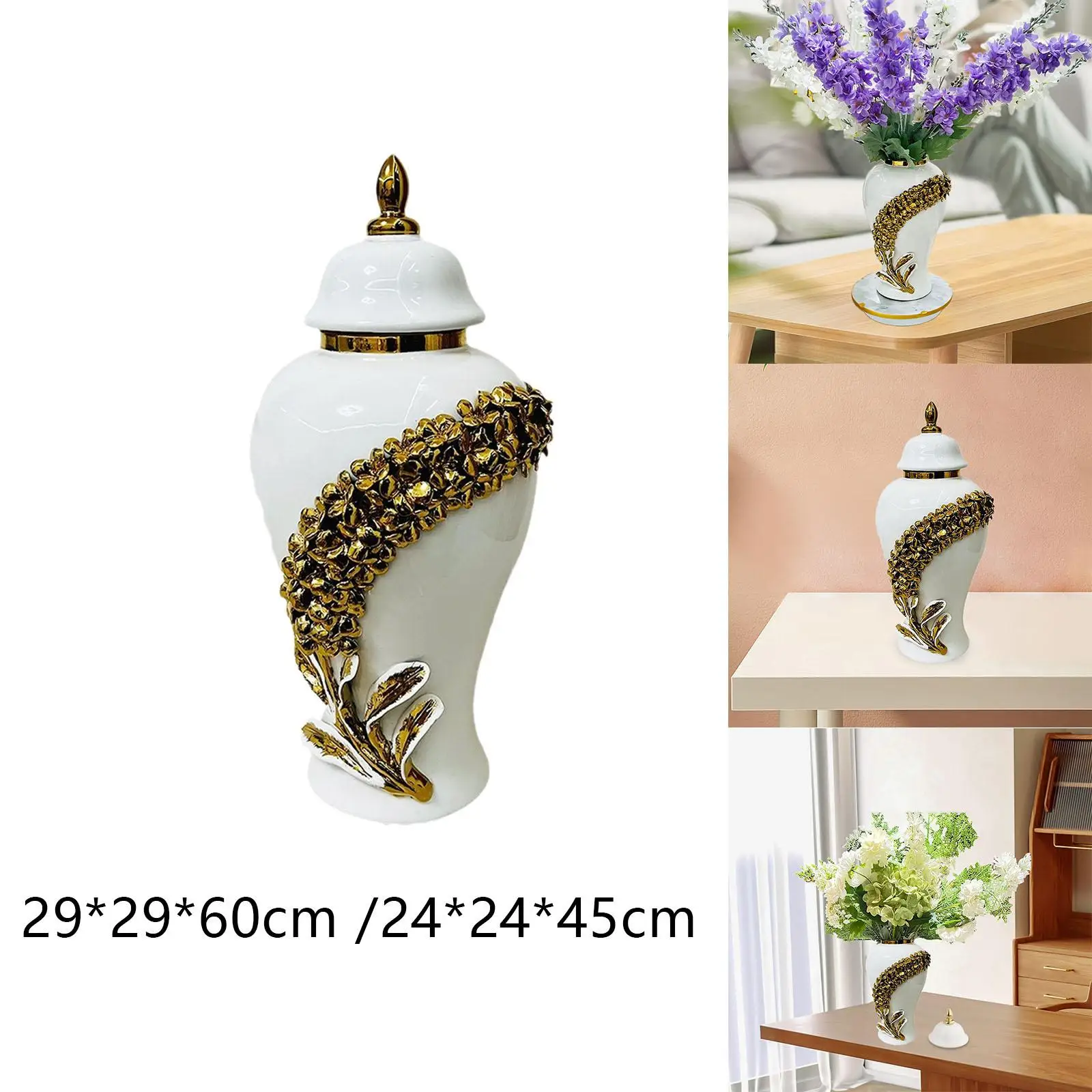 

Ceramic Ginger Jar Vase Gift for Dining Room Party Dried Flower Arrangement