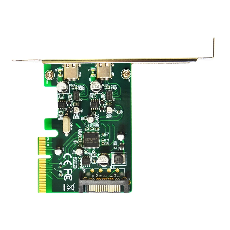 Плата-адаптер PCI-E к 2 usb 3.1 Type-C настольная плата расширения с положительным и
