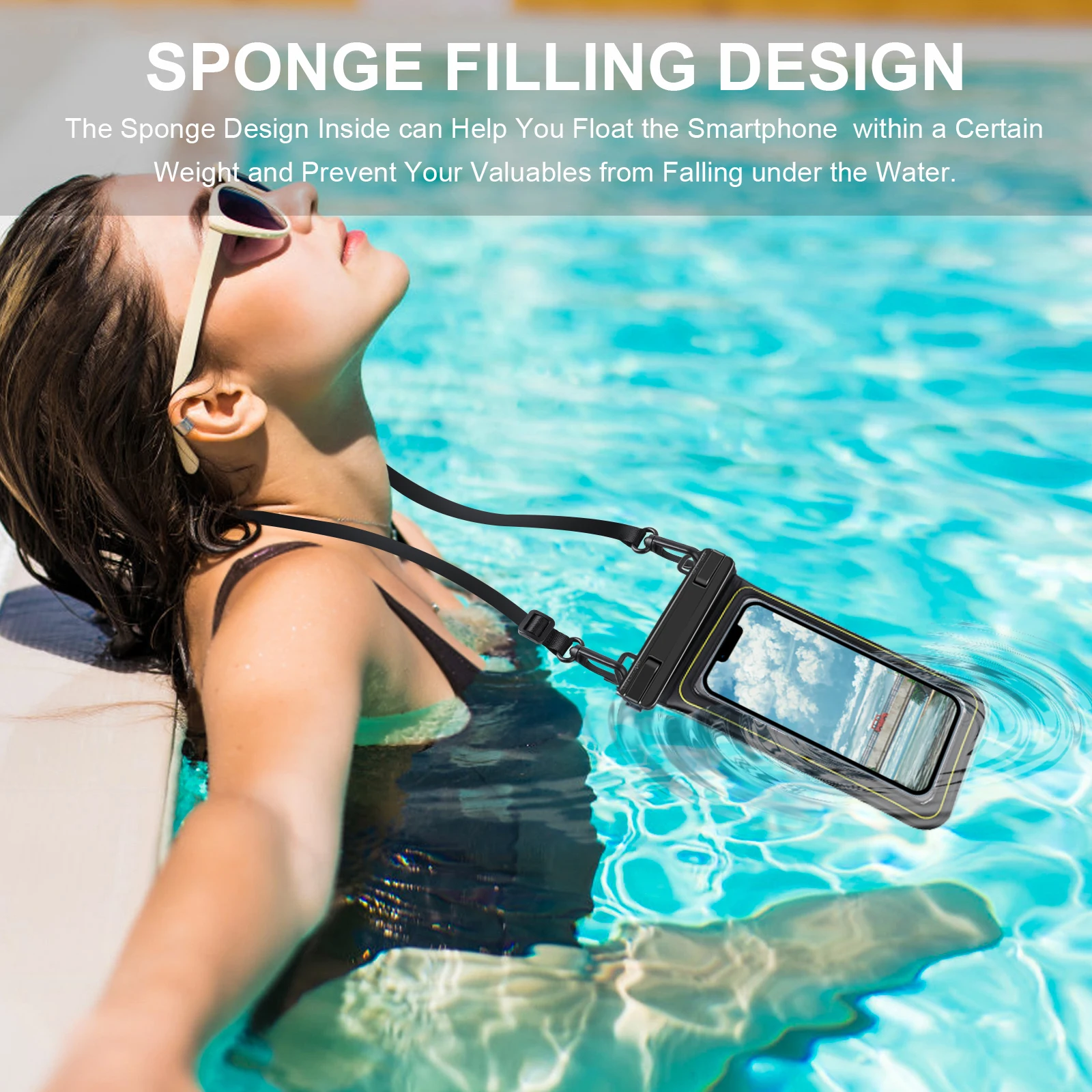 HAISSKY IP68 Float Waterproof Phone Pouch For iPhone 16 15 14