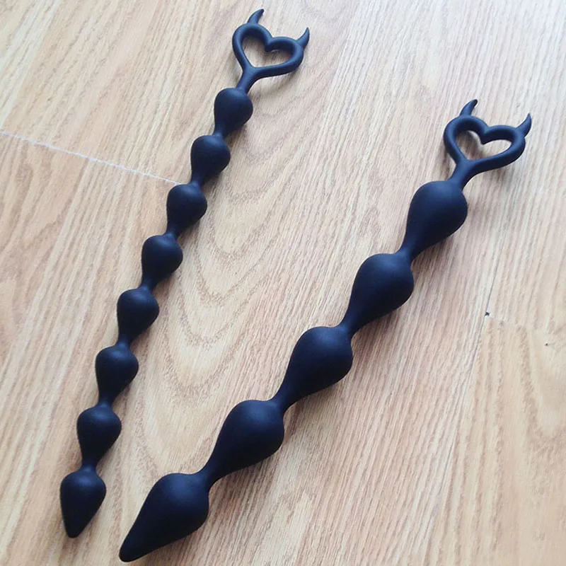 Extra Long Anal Ball Butt Plug Black Anal Beads Silicone Sex Toys Male Prostate Massager Masturbation Erotic Tools anal sex toys