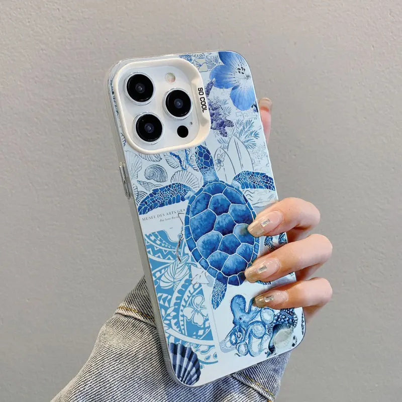 Vibrant Painted Sea Turtle Laser Protective Phone Case