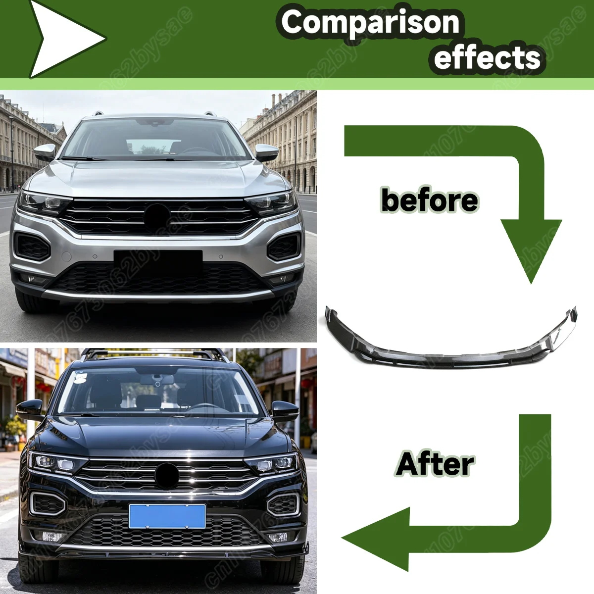폭스바겐 T-Roc/T Roc TSI TDI 2017 2018 2019 2020 2021 프론트 범퍼 립 로워 턱 스포일러 프론트 에이프런 자동차 장식 부품