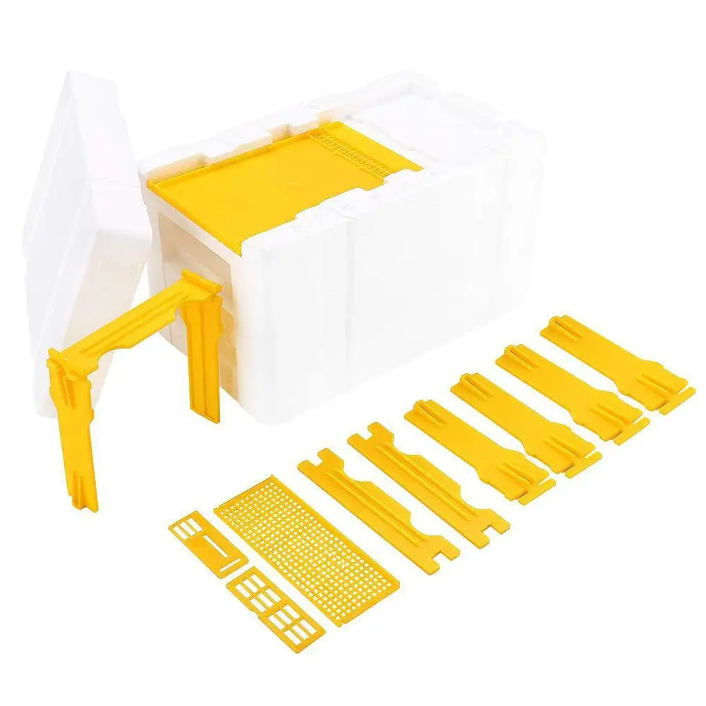 Beekeeping Tools Bee Breeding Box Beekeeping King Box Pollinator Beekeeping Pollination Box Foam Frames Equipment Kit Harvest Bee Hive For Garden