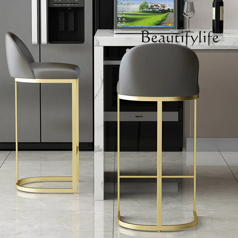 Nordic Simple Bar Chair Hotel Bar Cafe Backrest High Chair