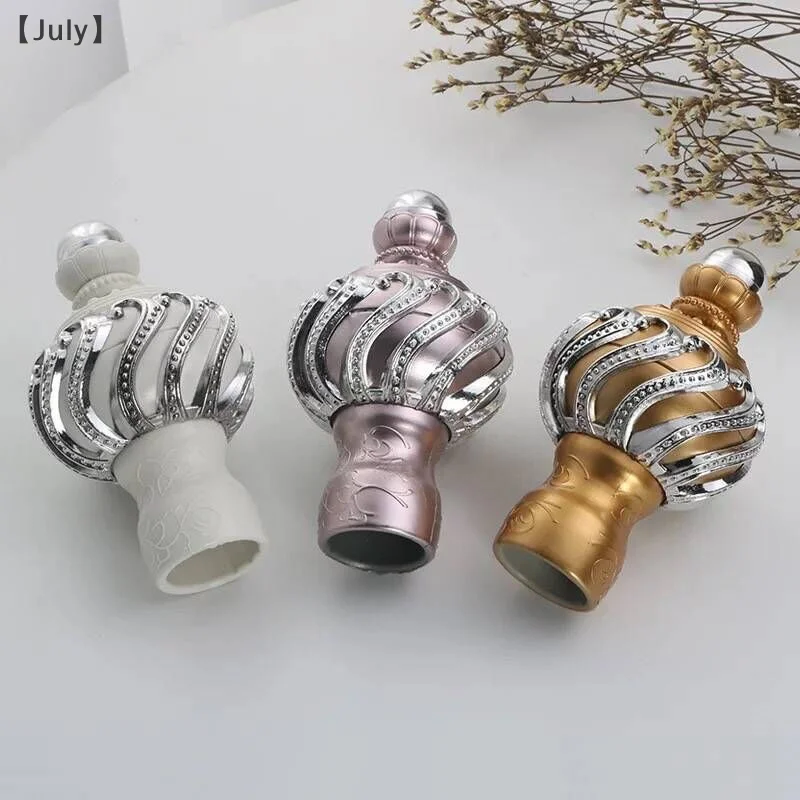 2pcs European Roman Rod Decorative Heads Sealing Plug Curtain Rod Accessories Spiral Curtain Protective Case