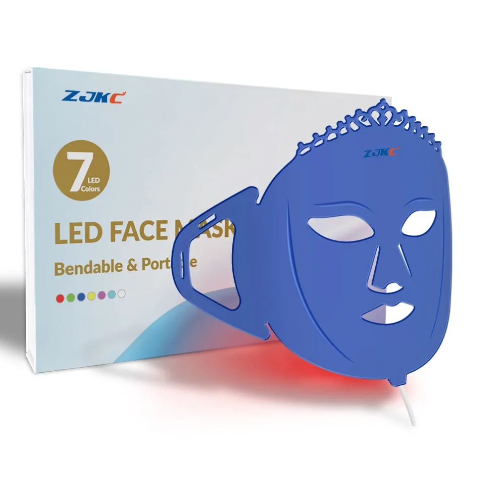

ZJKC 7 цветов Светодиодная маска для лица терапия фотоновая перезаряжаемая маска для лица против старения омоложение кожи уход за кожей косметическое устройство
