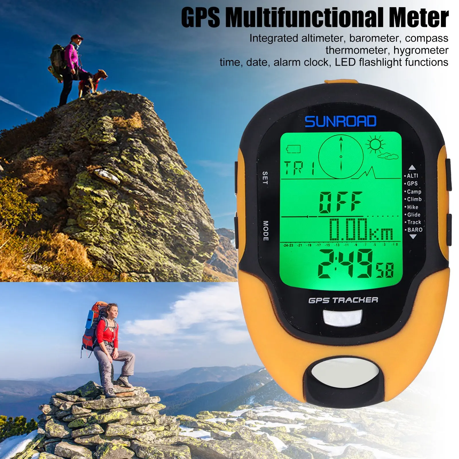 Electronic Compass Multifunction Digital Altimeter - Waterproof GPS Navigator With Compass & Thermometer For Hiking Hiking Gps