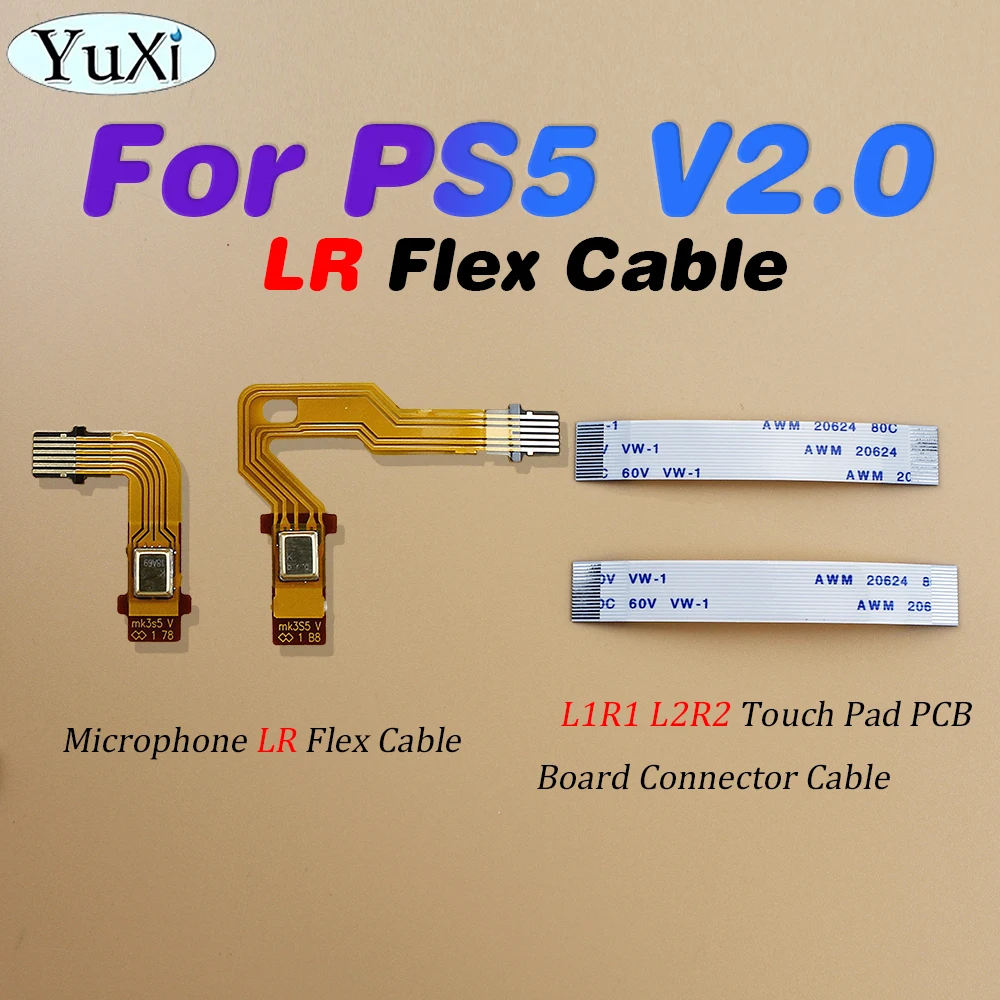 Sinistro Destro L2 R2 Motor Connect Ribbon Flex Cable Ps5 V2.0 Controller Touch Pad Pcb Board Connector Cable & Microphone Flex Cable