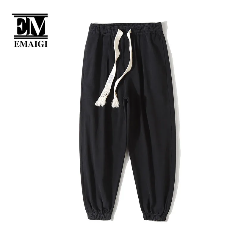 

Men Japan Streetwear Fashion Loose Casual Harem Cargo Pants Women Male Drawstring Ankle-length Harem Trousers Jogger Sweatpants