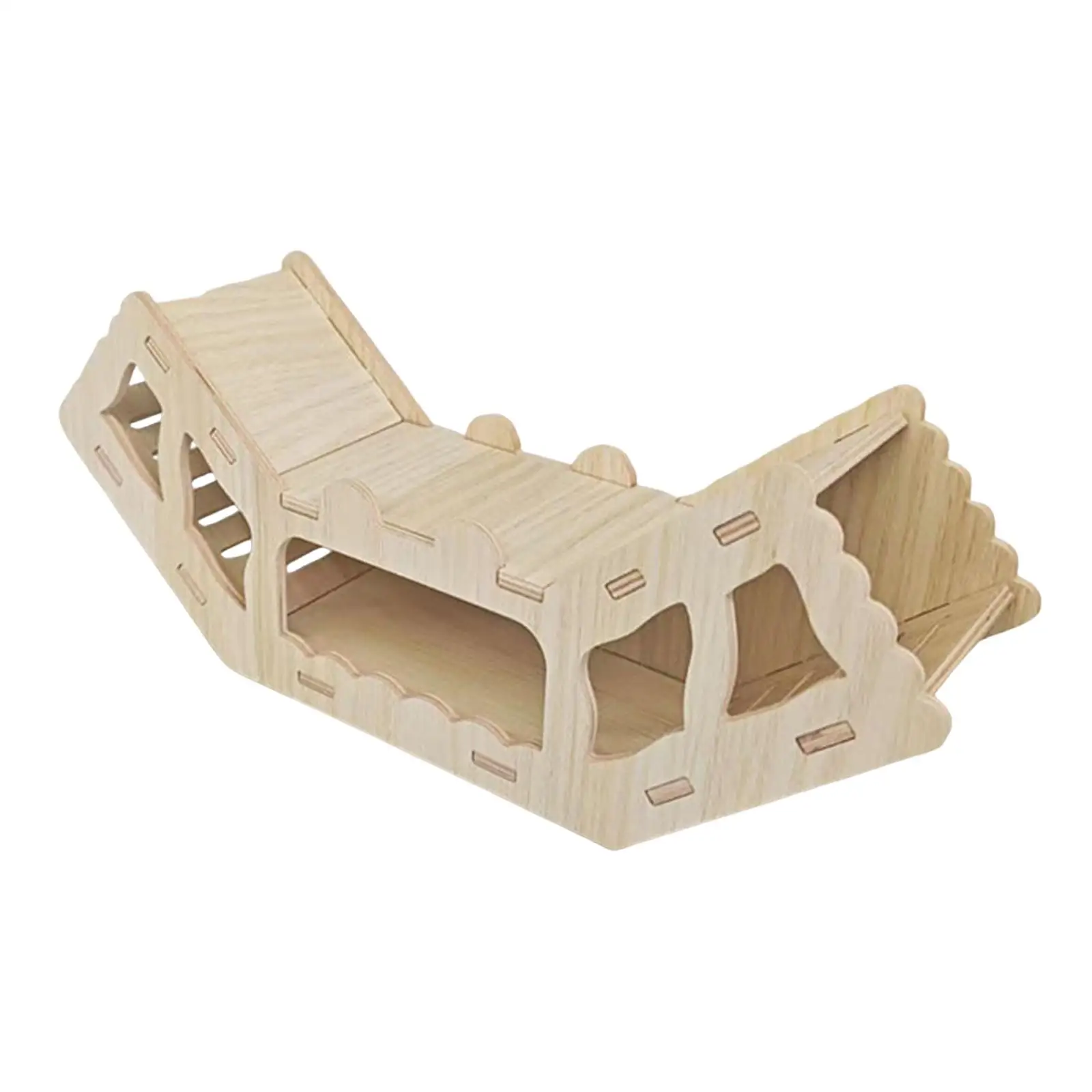 Wooden Hamster Burrow Climbing Hideaway Multi Chamber Design for Cage Landscape Decor Versatile Hiding Space Wooden Hamster Burrow Climbing Hideaway Multi Chamber Design for Cage Landscape Decor Versatile Hiding Space