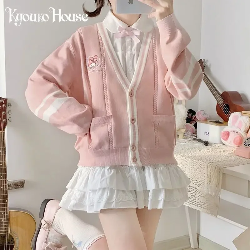 

2024 autumn and winter cartoon sweet autumn and winter sweet cute jk uniform college style ageing jumper cardigan commuter ins