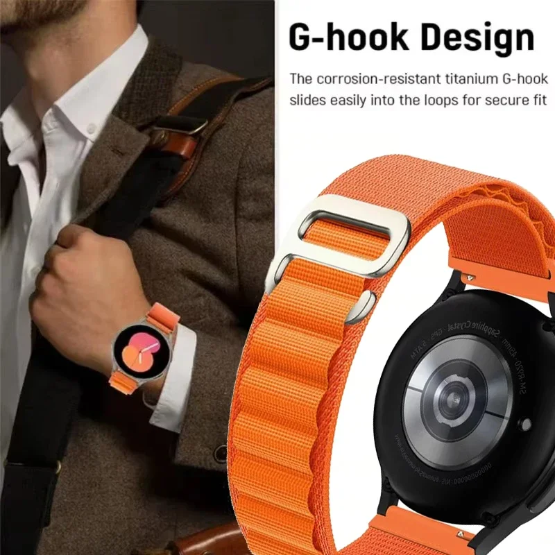 Nylon Loop Adjustable Bracelet Watchband Strap - 22mm/20mm