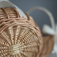 Woven Flower Basket Rattan Storage Basket Flower Girl Hand Basket Handmade Flower Basket For Home Wedding Decor 5