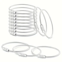 25 - Piece Stainless Steel Coated Wire Keychain Set - 25PCS (Silver)