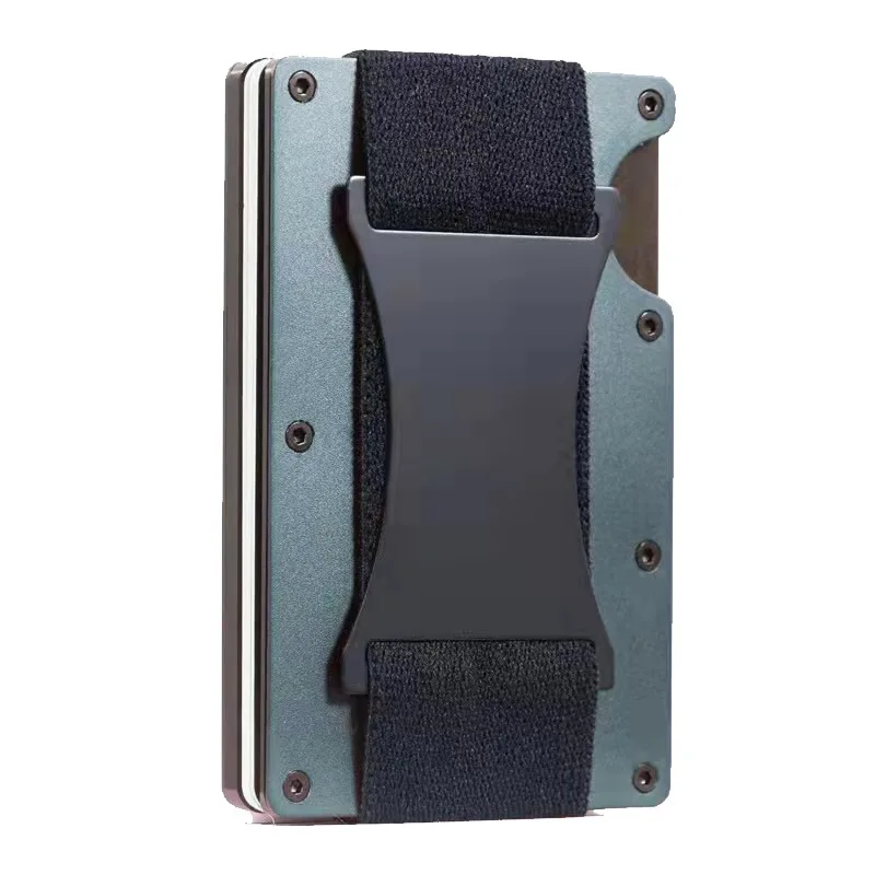 Aluminiowy identyfikator karty kredytowej dla Apple Airtag RFID Mini portfel z paskiem na gotówkę metalowy futerał na karty bankowe Carteira męski Tag powietrza