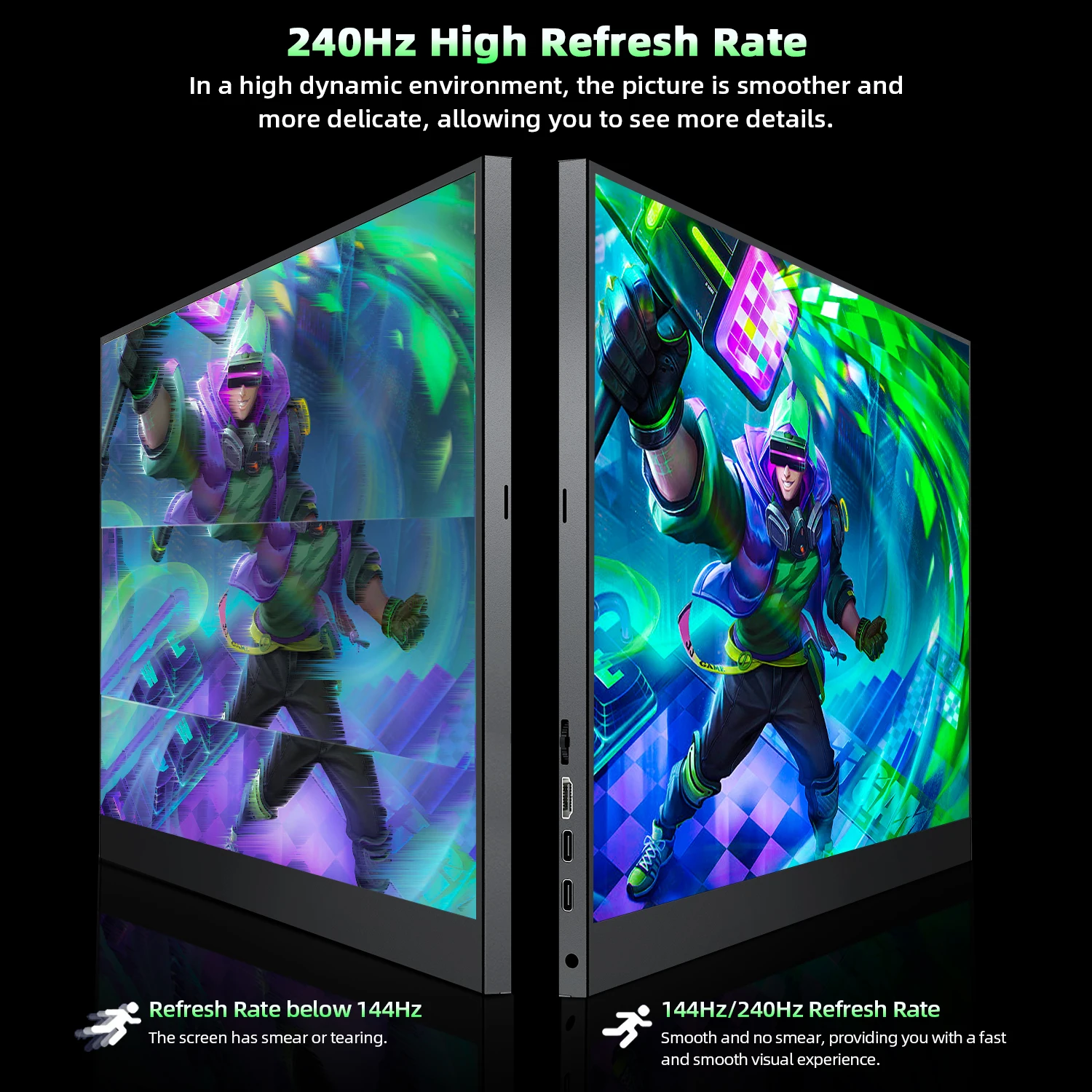 EVICIV 17.3 ġ 240Hz ̹ , 1080P HDR 100% SRGB IPS ũ, GTG 3MS Freesync, PC Ʈ  Xbox PS5  ޴ ÷