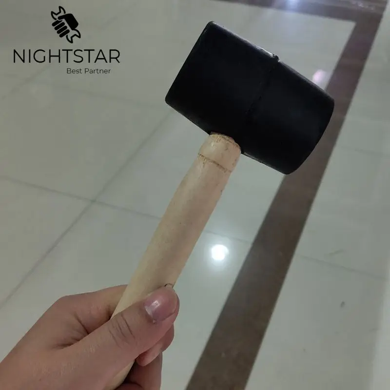 25cm Hammer Rubber Panel Beating Rubber Hammer Wood Jewelry Tool Handles Thor
