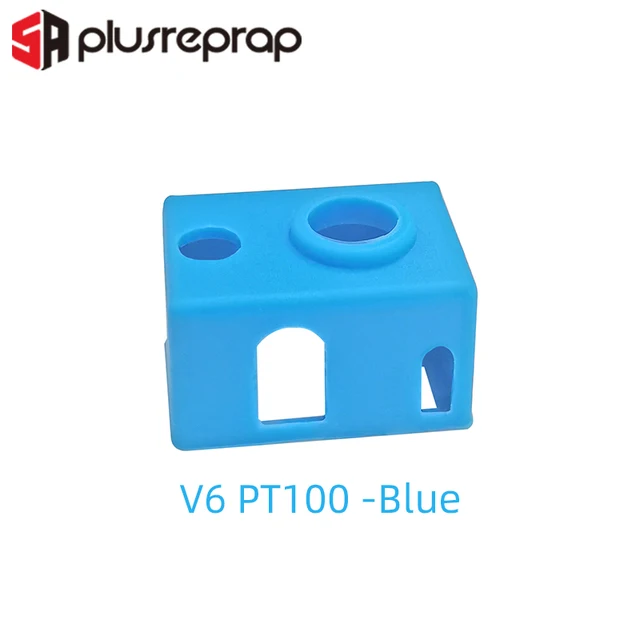 3D Printer Parts Silicone Sock for V6 Volcano MK8/MK9/CR10/CR10S Heated Block Warm Keeping Cover V6 PT100 -Blue