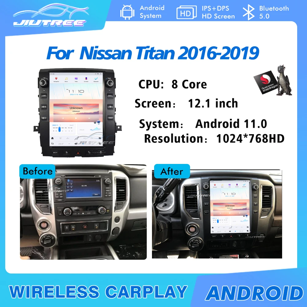 

For Nissan Titan 2016-2019 2 Din Qualcom Android 11 Car RadioTouch Screen GPS Navigation Car Multimedia DVD Player Head Unit