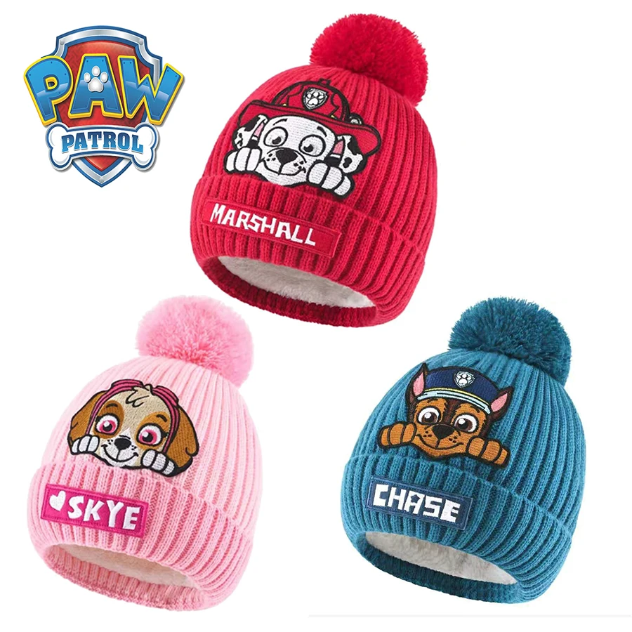 Paw Patrol Dog Knitted Hat Cute Puppy Cannie Children Christmas Gifts Kid Cartoon Autumn Winter Cap Model Hat Keep Warm Supplies