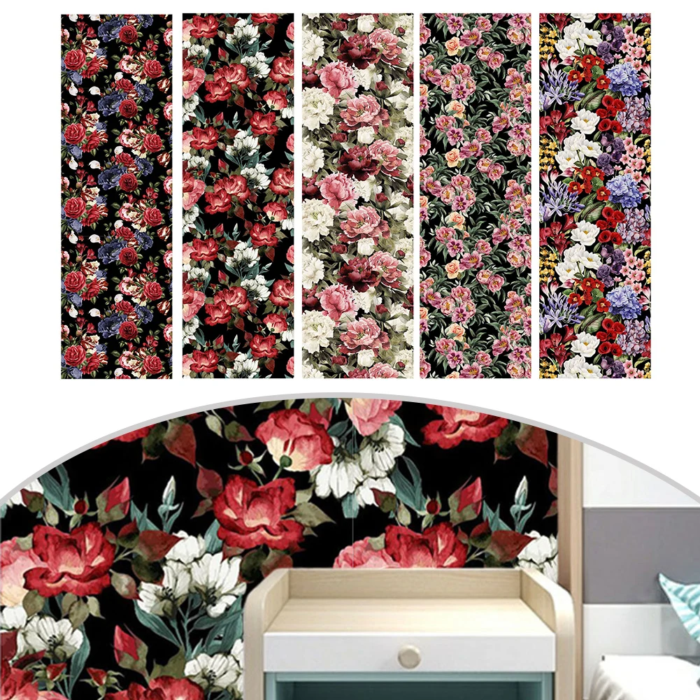

Waterproof Botanical Wall Sticker Self Adhesive Retro Artistic Atmosphere Stain-resistant Easy-to-Use 45cm*300cm Home Decoration