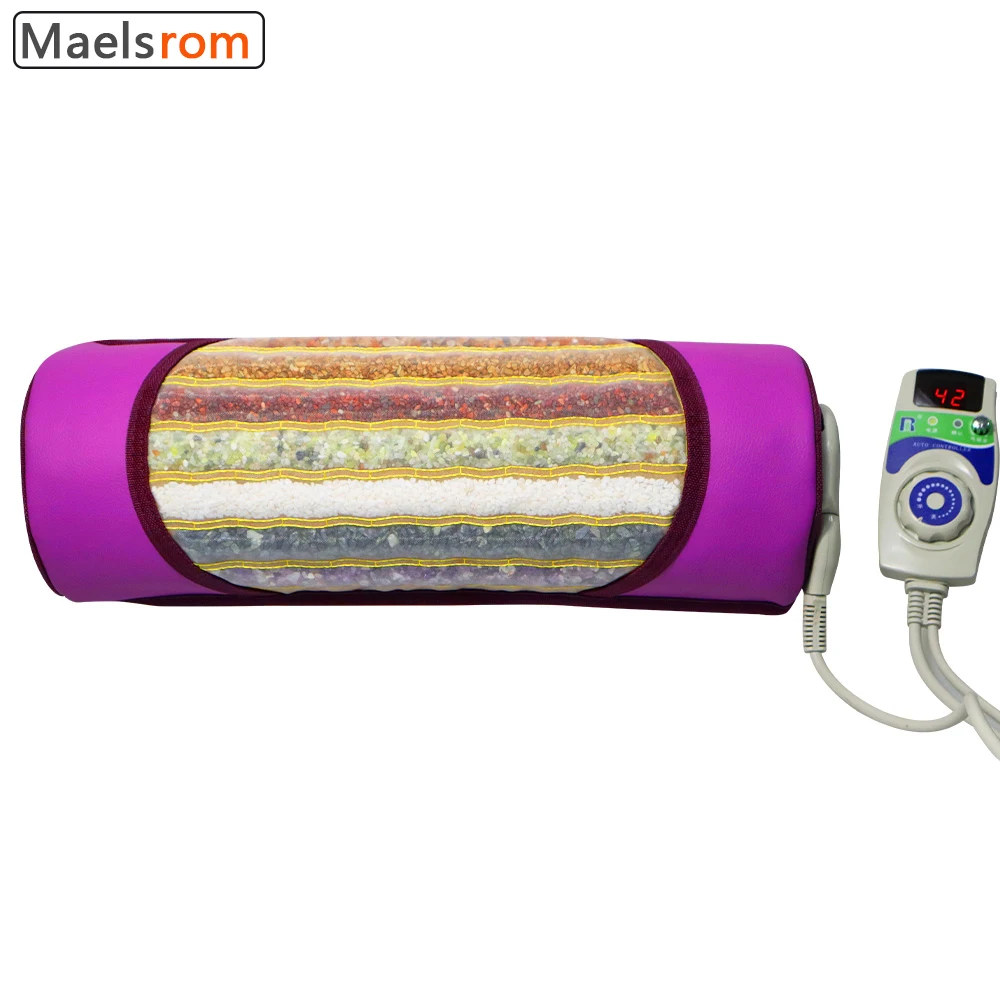 Healing Stone Effect Amethyst Tourmaline Bian-stone Therapy Pillows Neegative Ions Seven-color Crystal Pillow Cervical Support scbrhmi i series 10 4 hmi intelligent resistive touch display tft lcd full color module support stone editor