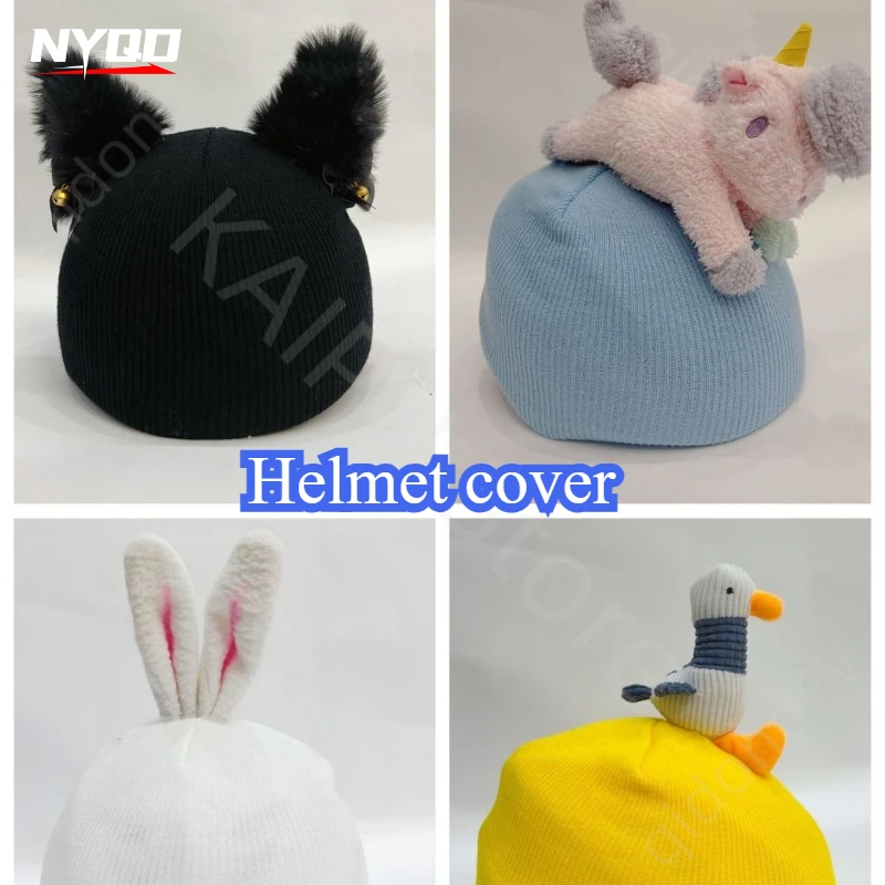 Ski Helmet Cover Personalized Snow Helmet Cover Cartoon Single Board Double Board Knitted Paragliding