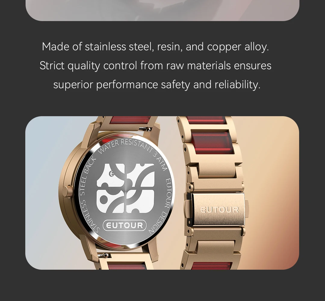 EUTOUR 2025 Spring Arrival Red White Concept Jewelry Watch Resin Material Grace Lady Girl Elegant E059 Magnet Watch Bracelet