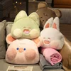 Cute Throw Pillow Animal Face Sleeping Pillows Soft Warm Hands Pillows Student Dormitory Nap Rabbit Cushion Sofa Home Textile 2