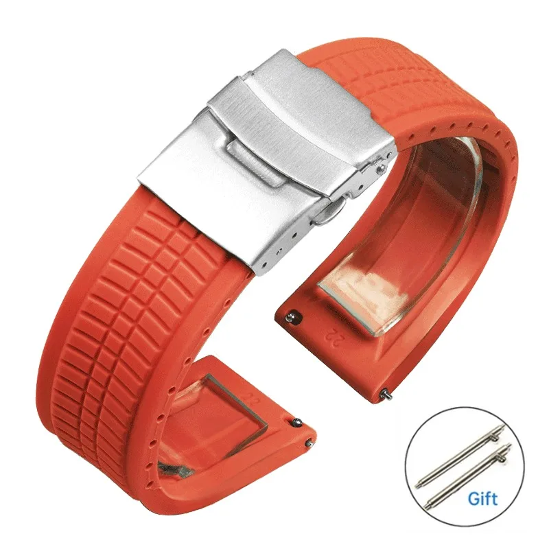 Silicone Sport Watch Strap - Soft Rubber Wristband